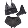 SUBBLIME - 953911 SET 3 PIEZAS ENCAJE Y SATEN NEGRO S-M