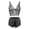 SUBBLIME - 953928 SET 3 PIEZAS ENCAJE Y SATEN NEGRO L-XL