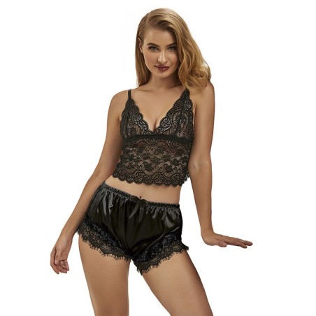 SUBBLIME - 953935 PIJAMA SEXY SATEN Y ENCAJE NEGRO S-M