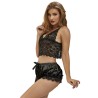 SUBBLIME - 953942 PIJAMA SEXY SATEN Y ENCAJE NEGRO L-XL