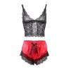 SUBBLIME - 953959 PIJAMA SEXY SATEN Y ENCAJE NEGRO-ROJO S-M