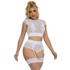 SUBBLIME - 954048 SUJETADOR PANTIES CON LIGUERO BLANCO L-XL