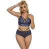 SUBBLIME - 954062 SUJETADOR PANTIES ENCAJE AZUL S-M