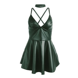 SUBBLIME - 955441 VESTIDO CON TIRANTES DE CUERO VERDE L-XL