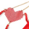 SUBBLIME - 955526 CONJUNTO SUJETADOR CON CADENAS Y CORAZÓN DE MALLA ROJO L-XL