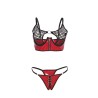 SUBBLIME - 955533 CONJUNTO SUJETADOR CON CREMALLERA DE MALLA DE CHAROL ROJO S-M