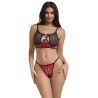 SUBBLIME - 955540 CONJUNTO SUJETADOR CON CREMALLERA DE MALLA DE CHAROL ROJO L-XL