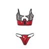 SUBBLIME - 955540 CONJUNTO SUJETADOR CON CREMALLERA DE MALLA DE CHAROL ROJO L-XL