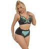 SUBBLIME - 955564 CONJUNTO SUJETADOR CON CREMALLERA DE MALLA DE CHAROL VERDE L-XL