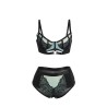 SUBBLIME - 955564 CONJUNTO SUJETADOR CON CREMALLERA DE MALLA DE CHAROL VERDE L-XL