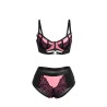 SUBBLIME - 955571 CONJUNTO SUJETADOR CON CREMALLERA DE MALLA DE CHAROL ROSA S-M