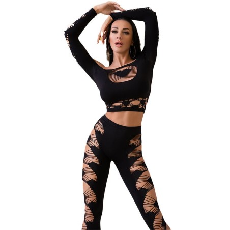CHILIROSE - CR 4436 TOP and LEGGINS NEGRO S-L