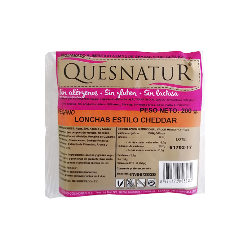 REFRIG QUESO LONCHAS ESTILO CHEDDAR 200 GR
