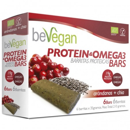 BEVEGAN BARRITAS BIO ARANDANO Y CHIA PROTEIN ANTIOXIDANTE(6x36 GR)