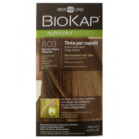 TINTE BIOKAP DELICATO 8.03 RUBIO CLARO NATURAL 140 ML
