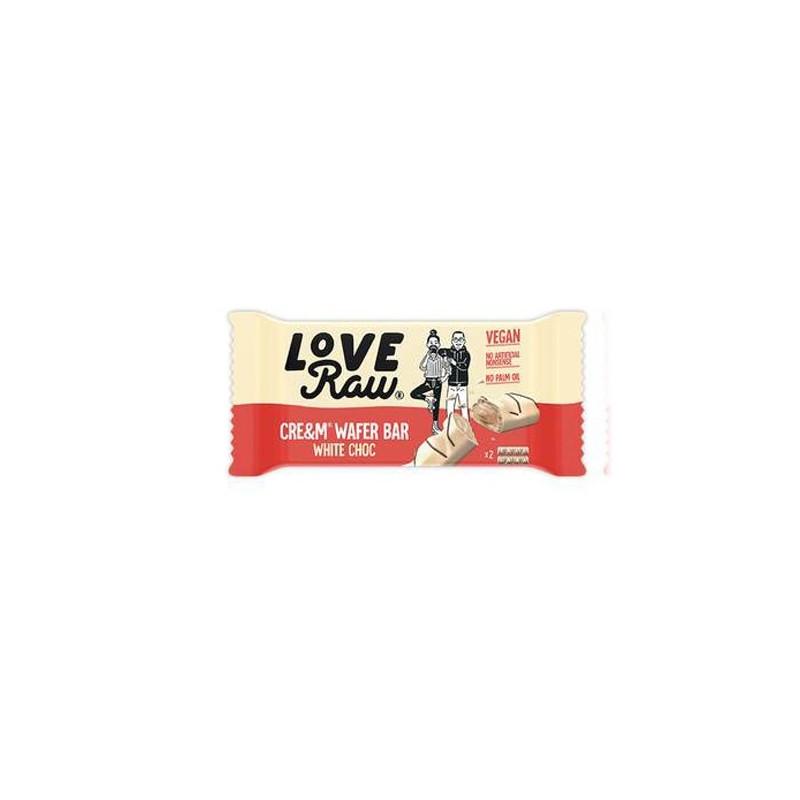 LOVE RAW – VEGAN BARQUILLOS RELLENOS DE CHOCOLATE BLANCO 2x 22.5 GR