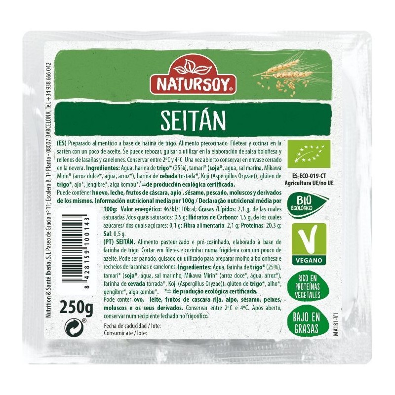 REFRIG SEITAN BIO NATURSOY  250 G