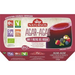 REFRIG POSTRE AGAR AGAR UVA Y FRUTAS DEL BOSQUE NATURSOY  200 G
