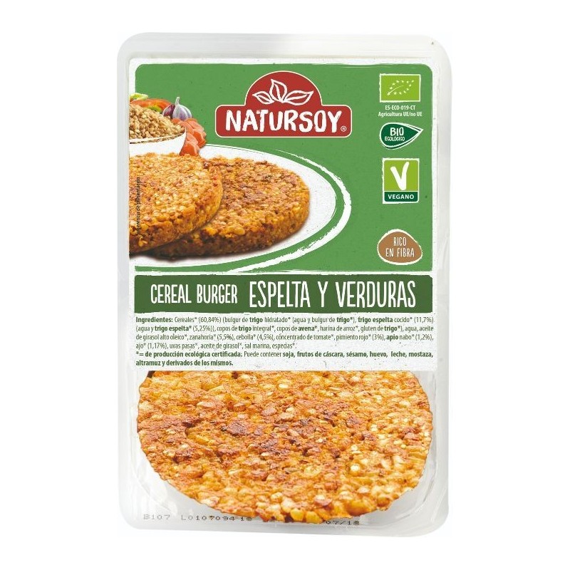 REFRIG HAMBURGUESA VEGETAL ESPELTA Y VERDURAS NATURSOY  200 G