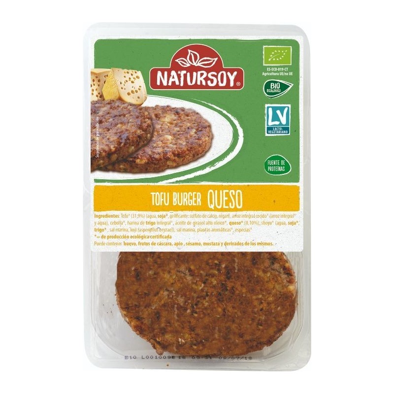 REFRIG HAMBURGUESA VEGETAL TOFU Y QUESO NATURSOY  160G 2 UNIDADES