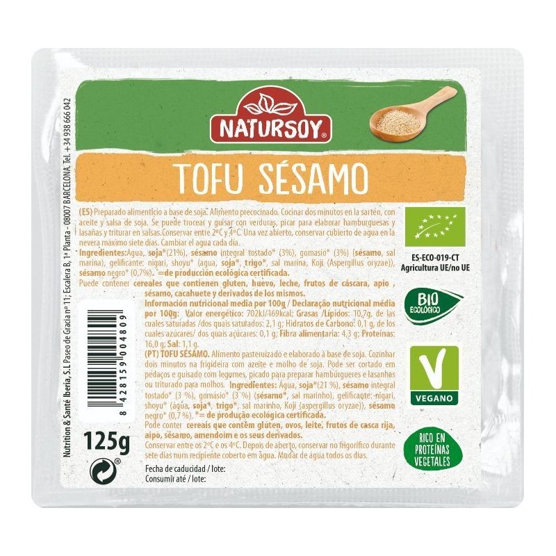 REFRIG TOFU CON SÉSAMO NATURSOY 125 G