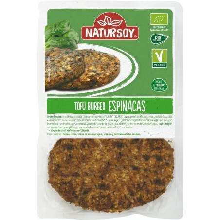 REFRIG HAMBURGUESA VEGETAL DE TOFU Y ESPINACAS 2 UND. 160 g Natursoy