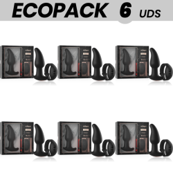 ECOPACK 6 UDS - ANBIGUO WATCHME CONTROL REMOTO PLUG ANAL VIBRADOR CON ROTACIÓN DE PERLAS AMADEUS