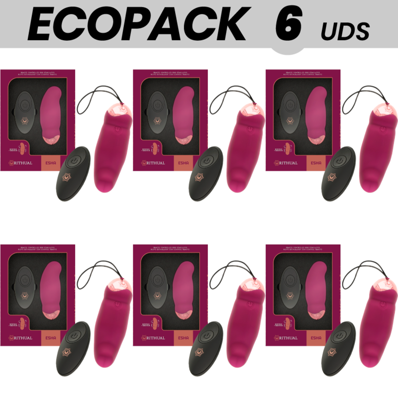 ECOPACK 6 UDS - RITHUAL ESHA HUEVO CONTROL REMOTO SISTEMA ROTACIÓN VIBRACIÓN