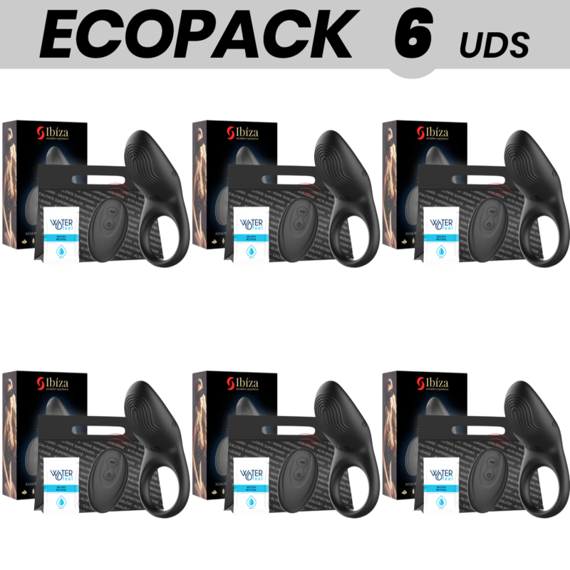 ECOPACK 6 UDS - IBIZA ANILLO VIBRADOR CONTROL REMOTO FULL CONTACT