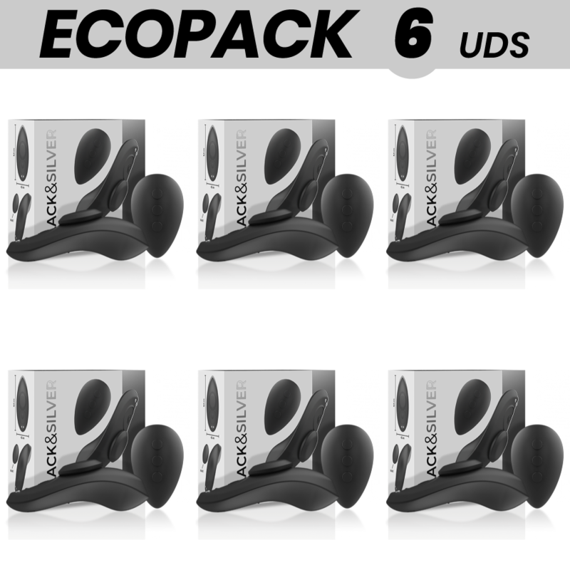 ECOPACK 6 UDS - BLACKandSILVER PRESTON PANTIE MAGNETICO VIBRADOR SILICONA REMOTO