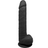 SILEXD - MODELO 1 PENE REALÍSTICO SILICONA PREMIUM SILEXPAN NEGRO 38 CM