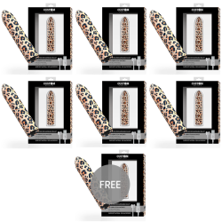 CUSTOM BULLETS - BALA RECARGABLE LEOPARD 10 INTENSIDADES 6 1 GRATIS