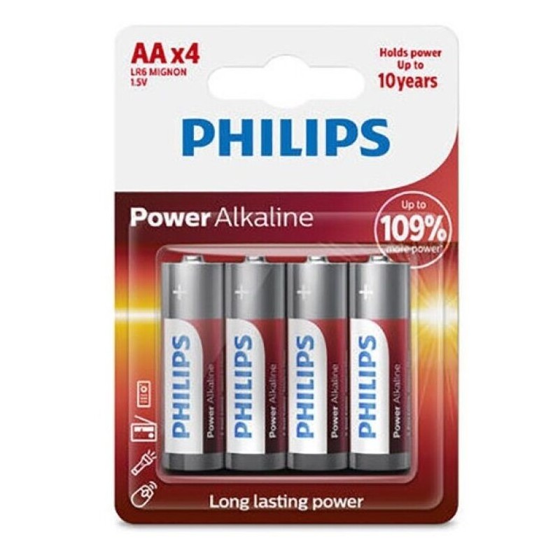PHILIPS - POWER ALKALINE PILA AA LR6 BLISTER4