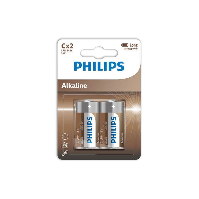 PHILIPS - ALKALINE PILA C LR14 BLISTER2