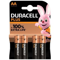 DURACELL - PLUS POWER 100 PILA ALCALINA AA LR6 BLISTER4
