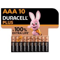 DURACELL - PLUS POWER 100 ALKALINE BATTERY AAA LR03 BLISTER 10