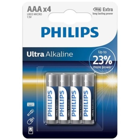 PHILIPS - ULTRA ALKALINE PILA AAA LR03 BLISTER4