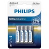 PHILIPS - ULTRA ALKALINE PILA AAA LR03 BLISTER4