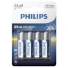 PHILIPS - ULTRA ALKALINE PILA AA LR6 BLISTER4