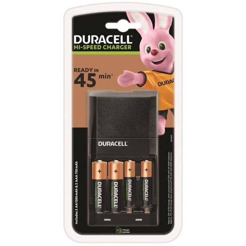 DURACELL - CARGADOR RAPIDO 45MIN. 2xAA 1700mAh 2xAAA 750mAh