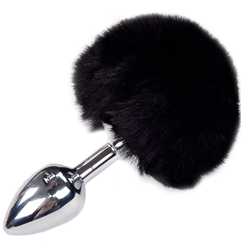 ALIVE - ANAL PLEASURE PLUG LISO METAL POMPON NEGRO TALLA S ALIVE - ANAL PLEASURE PLUG LISO METAL POMPON NEGRO TALLA S