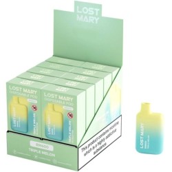 LOST MARY - (PACK PROFESIONAL EXPOSITOR - 10 UNIDADES) BM600 VAPER NICOTINA 2 DESECHABLE SABOR TRIPLE MELÓN