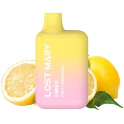 LOST MARY - (PACK PROFESIONAL EXPOSITOR - 10 UNIDADES) BM600 VAPER NICOTINA 2 DESECHABLE SABOR LIMONADA ROSA
