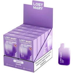 LOST MARY - (PACK PROFESIONAL EXPOSITOR - 10 UNIDADES) BM600 VAPER NICOTINA 2 DESECHABLE SABOR UVA