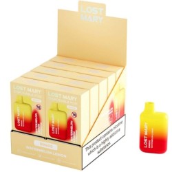 LOST MARY - (PACK PROFESIONAL EXPOSITOR - 10 UNIDADES) BM600 VAPER NICOTINA 2 DESECHABLE SABOR SANDÍA LIMÓN