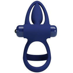 PRETTY LOVE - MAT DOBLE ANILLO CON VIBRACIÓN and ESTIMULADOR AZUL