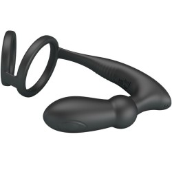 PRETTY LOVE - EMONI ANILLO PENE PLUG ANAL 12 VIBRACIONES NEGRO