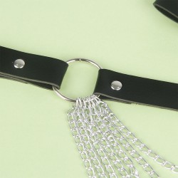 SUBBLIME - CINTURÓN DE CADENAS CUERO NEGRO TALLA ÚNICA