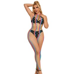 SUBBLIME - 952358 BODYSTOCKING DE REJILLA CUELLO HALTER ARCOIRIS XS-M