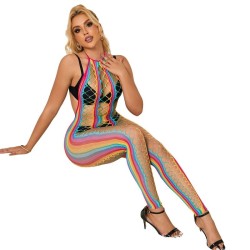 SUBBLIME - 952358 BODYSTOCKING DE REJILLA CUELLO HALTER ARCOIRIS XS-M